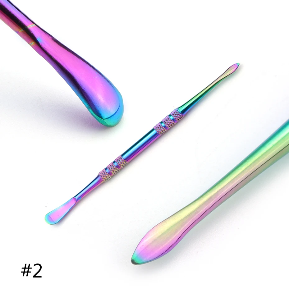 1pcs Chameleon Stainless Steel Cuticle Nail Pusher Rainbow Double Sided UV Gel Dead Skin Removal Sticks Manicure Care Tool LA062 (9)