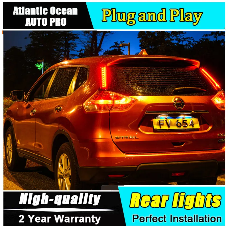  Car Styling LED Tail Lamp for Nissan X-trail Taillights 2014 Rouge Rear Light DRL+Turn Signal+Brake
