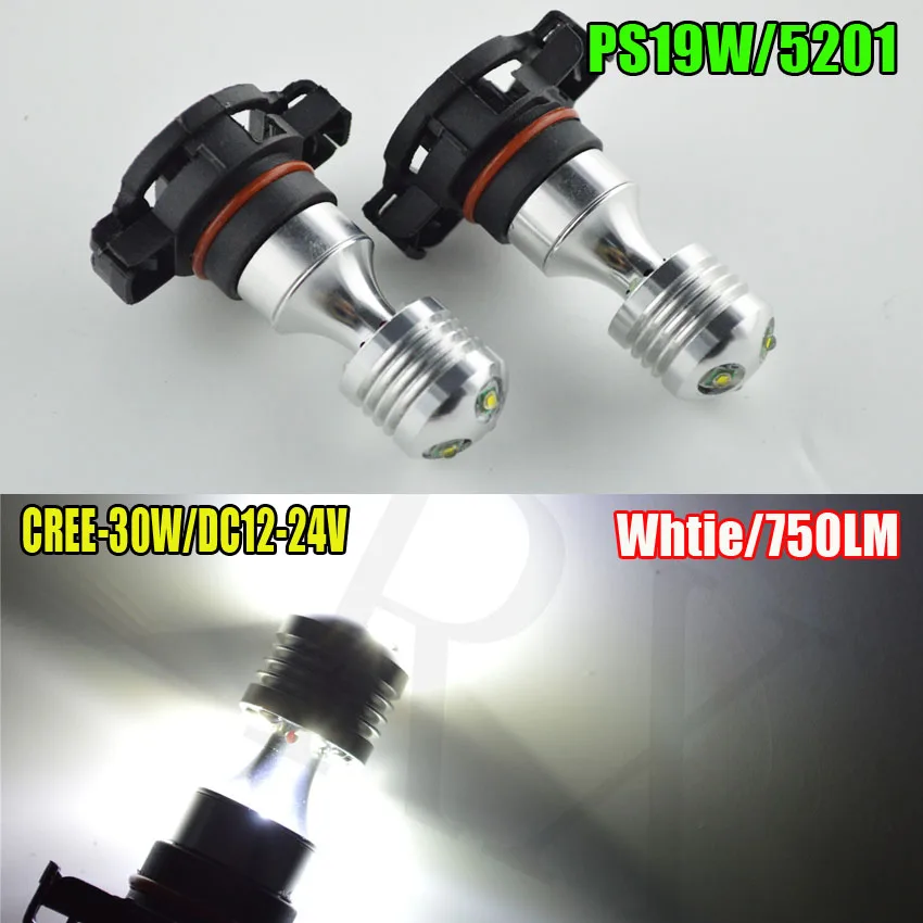 

Pair 2x H16 PS19W Fog LED 30W SideLight Canbus Daytime Light 5201 Bulb White 6 SMD 12-24VDC