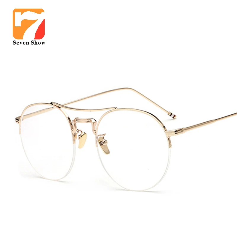 

Alloy Glasses Frame Ultralight Women Rose gold Semi-Rimless Prescription Eyeglasses Myopia Spectacles Men's Half Optical Frames