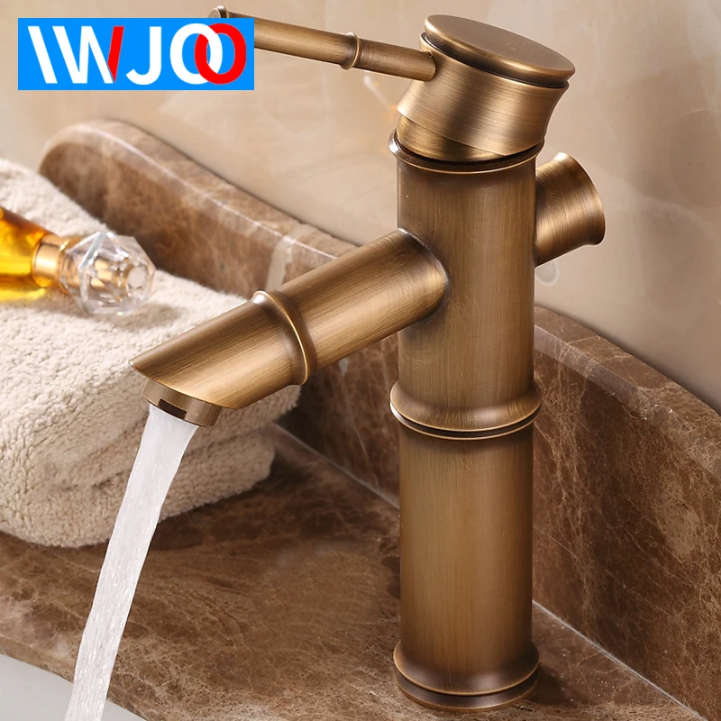 Bathroom Faucet Brass Basin Faucets Retro Luxury Tap Tall Bamboo Hot Cold Water with Two Pipes Kitchen Garden Water Mixer Taps Bathroom Faucet Brass Basin Faucets Retro Luxury Tap Tall Bamboo Hot Cold Water with Two Pipes Kitchen Garden Water Mixer Taps