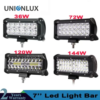 

7" 36W 72W 120W 144W Offroad Led Light Bar 12V 24V 4x4 Flood Spot Light Accessories For Motorcycle SUV 4WD ATV Trucks