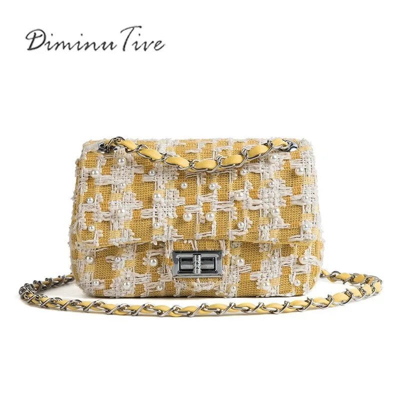 DIMINUTIVE 2018 Low Price Women Designer Weave Shoulder Bags Chain Handbag Luxury Brand Totes ...