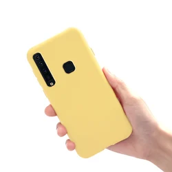 Candy Color Soft Silicone Bumper Phone Case Cover - Galaxy A9 2018 (Yellow)