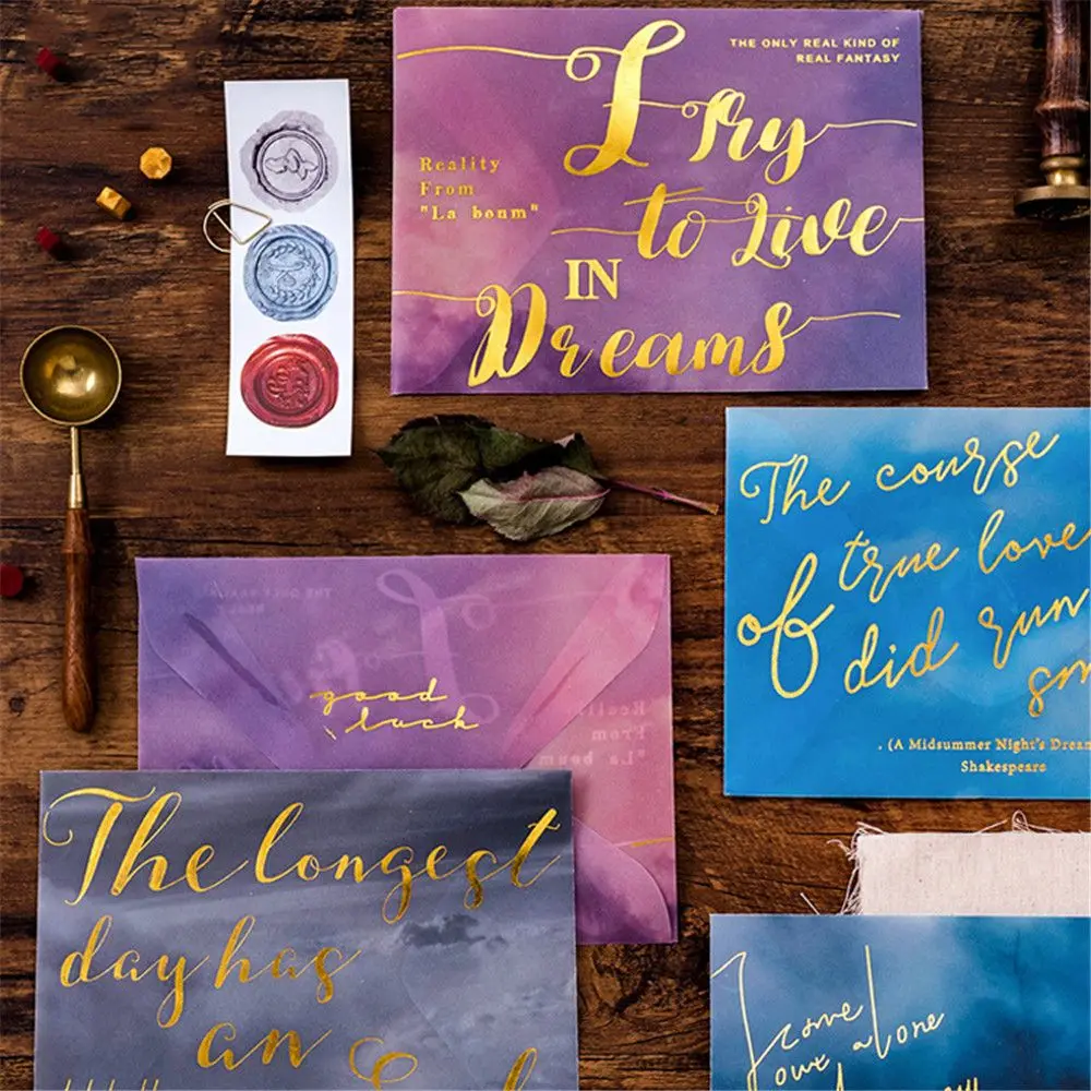 

3pcs Sulfuric Acid Paper Envelopes Wedding Invitation Card Semi Transparent Blank Postcard Paper Novelty Greeting Card Handmade