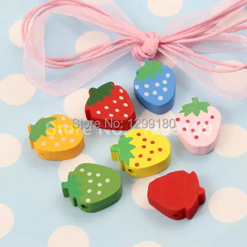 

50pcs/lot Wholesale Colorful Lead-free Fruit Wood Beads for Bracelet/Necklace DIY accessories approx 19x15mm (K00283)