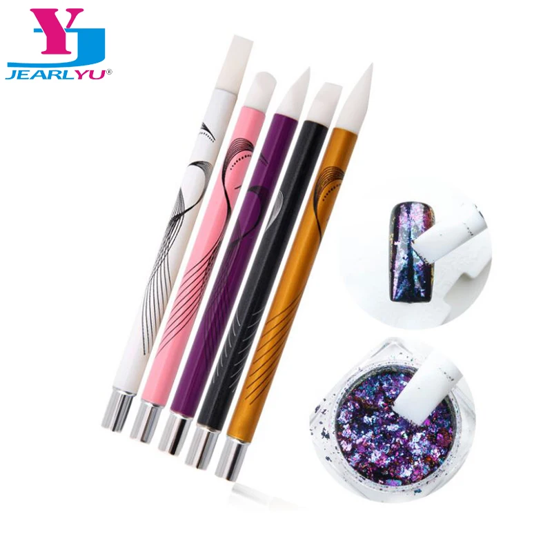 

5PCS Crayon Wax Dotting Pen Pencil Self-adhesive Rhinestones Gems Drilling Picking Picker Tips Tools DIY Salon Nail Art Manicure