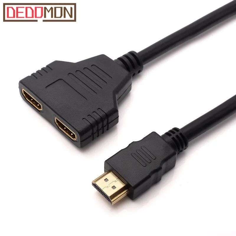 HDMI Splitter Cable 1 Male To Dual HDMI 2 Female Y Splitter Adapter in
