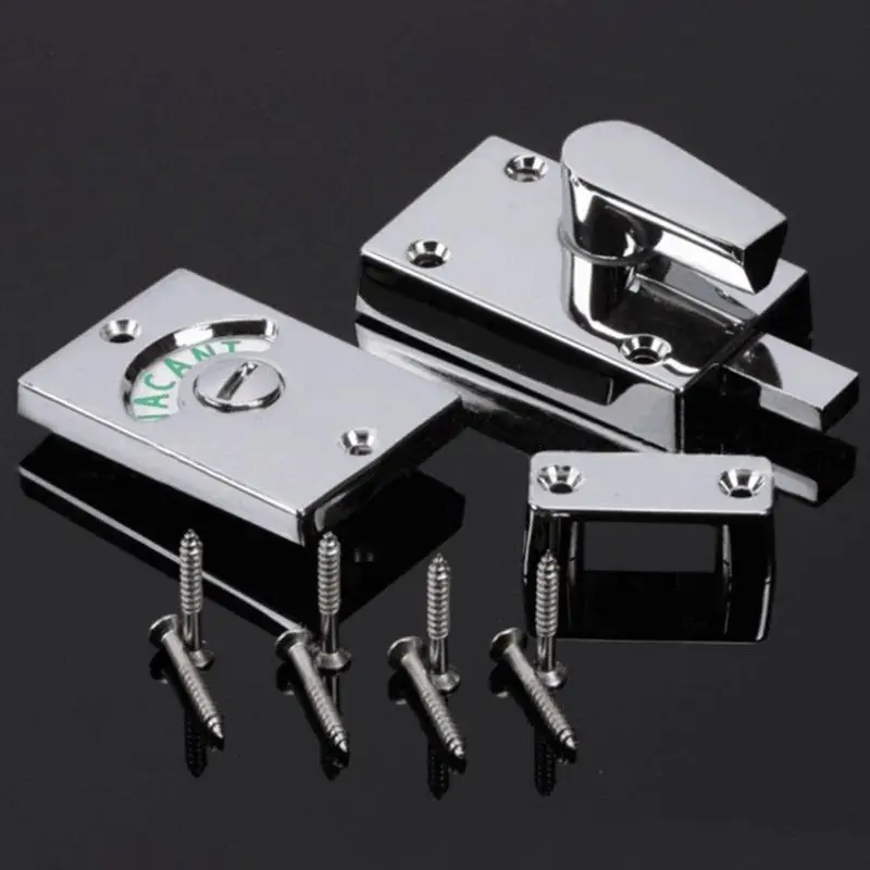 Privacy WC Latch Vacant Engaged Door Lock Toilet Shower Cubicles Bathroom Turn Twist Bolt Privacy Catch Latch Home Improvement Door Locks