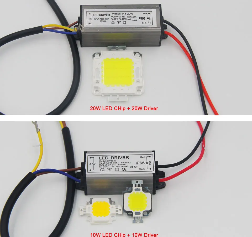 100% Epistar 10W 20W 30W 50W 100W High Power Integrated COB LED Chip On Board Light Source with LED Driver for DIY Floodlight