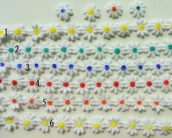 

Water Soluble Daisy Flower lace trim Embroideried Cotton Lace Apparel Accessories Yellow Blue Pink Packing Gift Box Christmas