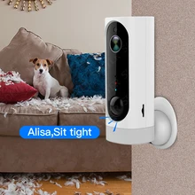 SDETER 100% Wire-Free Battery Wireless IP Camera-Wifi 720P Pet Camera Indoor Security Camera Video Monitoring Two Way Audio Cam