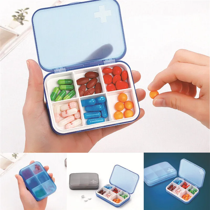 

Newest 6 Slot Home Travel Foldable small Medicine Drug Pill Box Storage Case Organizer High Quality Portable Medicine Container