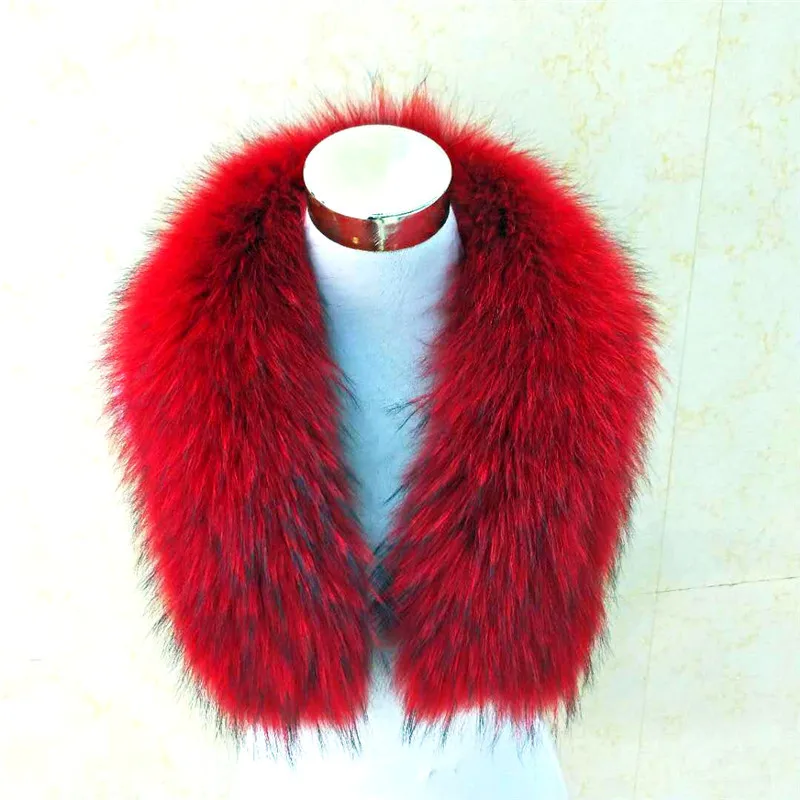 

2019 winter new real raccoon fur collar fashion party to overcome the cap fur collar