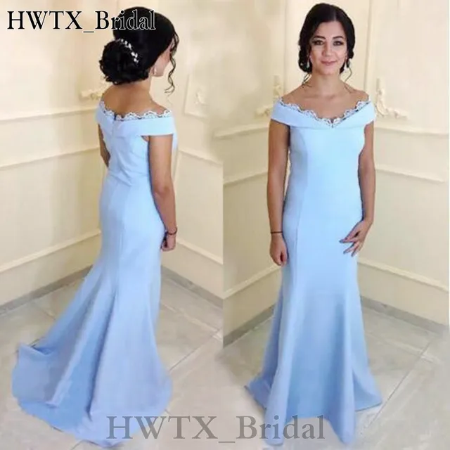 Arabic Light Blue Mother Of The Bride Dresses Plus Size 2018 Mermaid Arabic Light Blue Mother Of The Bride Dresses Plus Size 2018 Mermaid Off Shoulder Satin Long