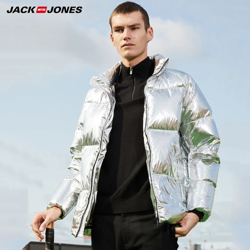 

JackJones Spring Summer New Men's Stand-up Collar Glossy Down Jacket E|218312525
