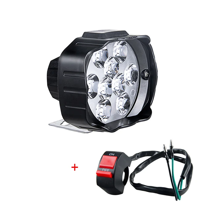 9LEDs Switch Светодиодный фонарь для мотоцикла, вспомогательный светодиодный фонарь для мотоцикла, мопеды, прожекторы, Аксессуары для мотоцикла, DRL, для автомобиля, для работы, противотуманные фары, 9-85 в - Цвет: 9LEDs Switch