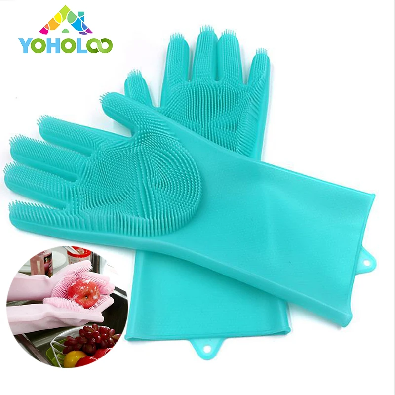 Magic Silicone Cleaning Gloves Silicon Dusting Dish Washing Gloves
