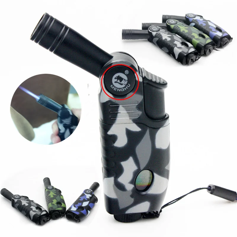 Camo Mini Lighter Butane Torch Lighters Refillable Gas Jet Gun Cigar