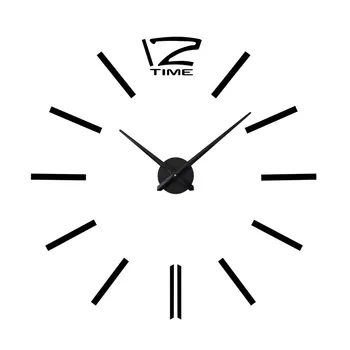 

47 Inch 3d big acrylic mirror wall clock brief diy quartz watch still life clocks home decoration living room stickers