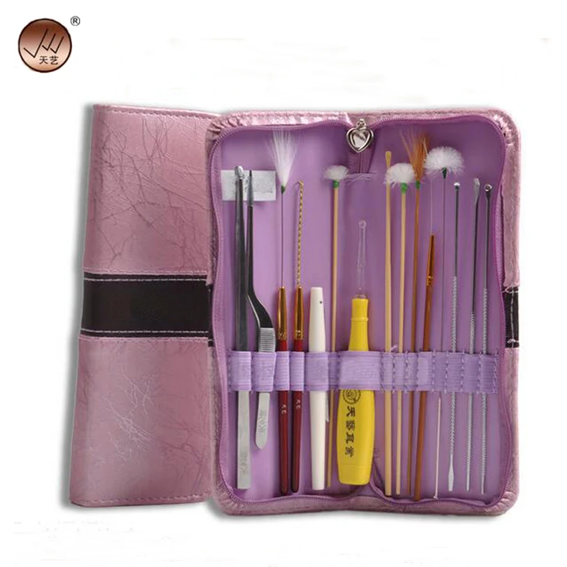 

15pcs Professional Ear Cleaner Care Tool Flashlight Ear Spoon Wax Pick Remover Kit with Case