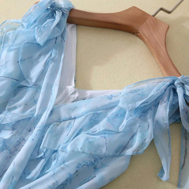 Летнее платье Макси женское платье с цветочным принтом с v-образным вырезом без рукавов на тонких бретельках с открытой спиной и разрезами по бокам сексуальное длинное платье