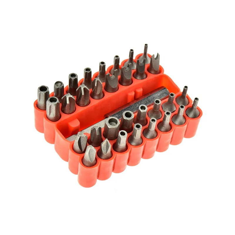 

33pcs CR-V Screwdriver Tamper Proof Security Bits Set with Magnetic Extension Bit Holder Torx Hex Star Spanner woodworking Tools