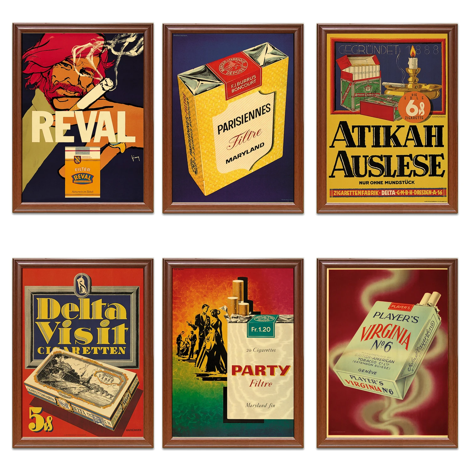 Винтаж 1900s сигареты табак рекламные плакаты Вирджиния выберите крафт-Плакаты Классический холст картины наклейки на стену домашний Декор подарок