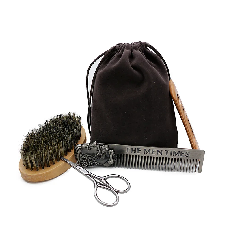 Портативные аксессуары для укладки бритва-расческа из нержавеющей стали, ножницы, щетка для бритья для мужчин, парикмахерские инструменты в форме усов