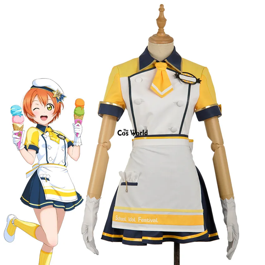 Love Live School Idol Project Hoshizora Rin платье фартук для кафе и горничной топы юбка наряд