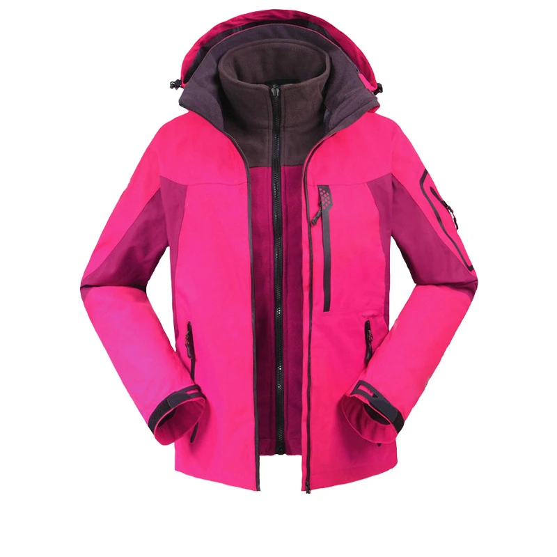 

Outdoor Sport 3in1 Ski Hiking Waterproof Winter Jacket Women Windstopper Snowboard Camping Coat Fleece Lining Jaqueta Feminina