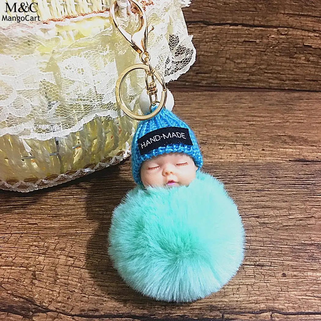 Keychain Cute Sleeping Baby Pendant Key Chain Plush Doll New Car
