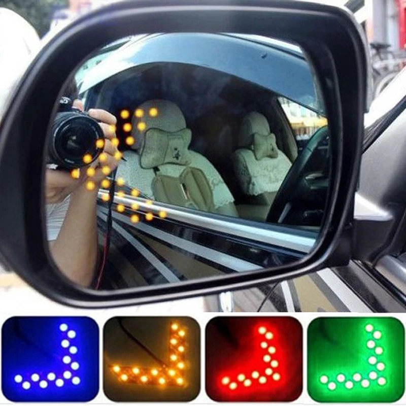 2 шт. автомобильный Стайлинг 14 SMD Светодиодная Стрелка Панель свет автомобильное боковое зеркало сигнал поворота автомобиль заднего вида Индикатор для зеркала свет
