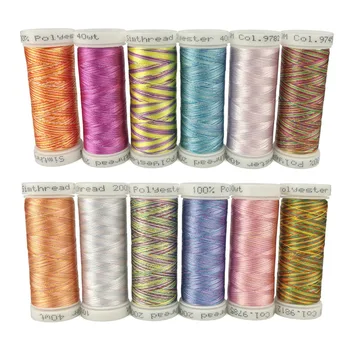 

Simthread 12 Multi-colors Embroidery Machine Thread Bobbins 300 Meters each as machine/hand sewing quilting overlocking threads
