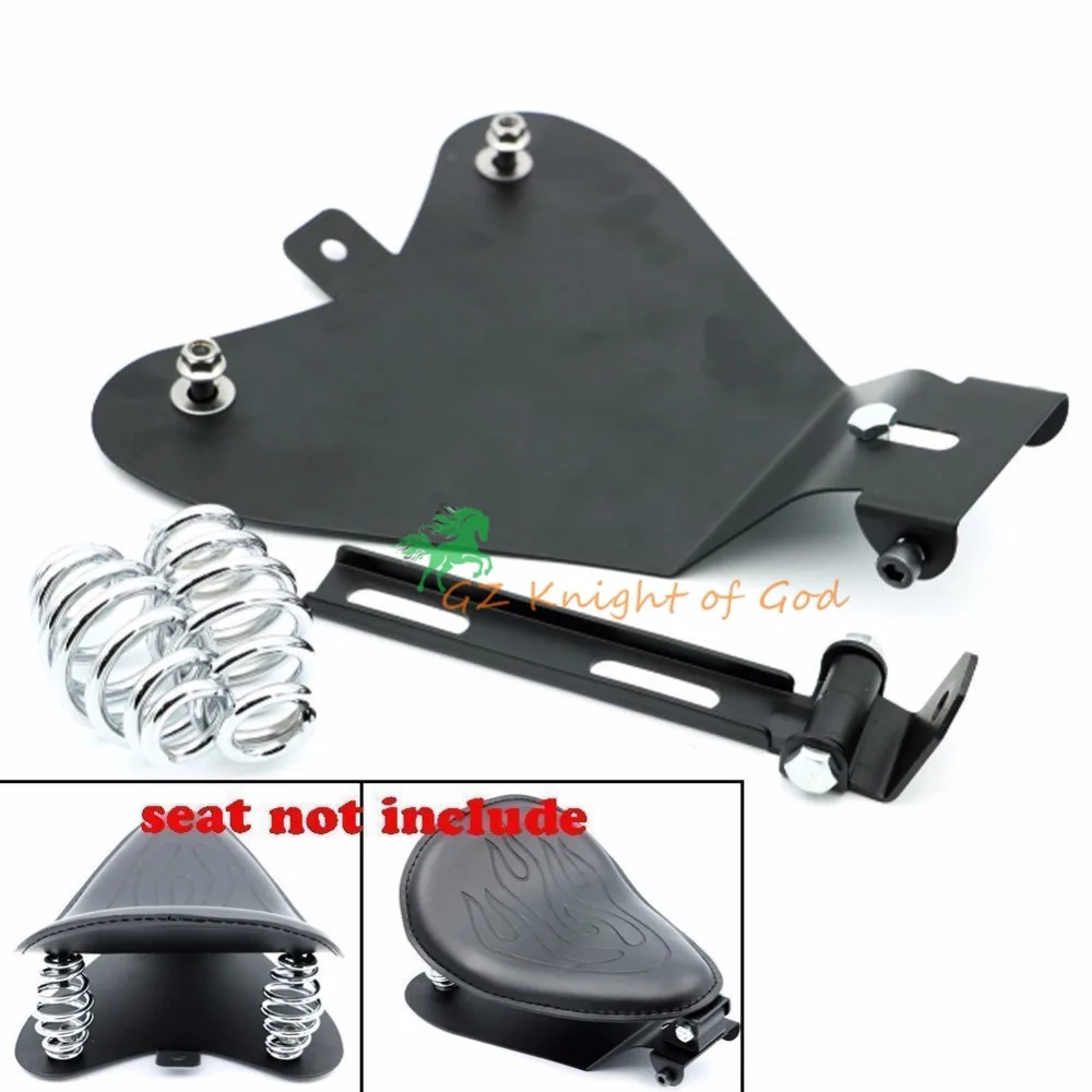 Motorcycle Black Metal Solo Seat Base plate Springs Bracket Sitting