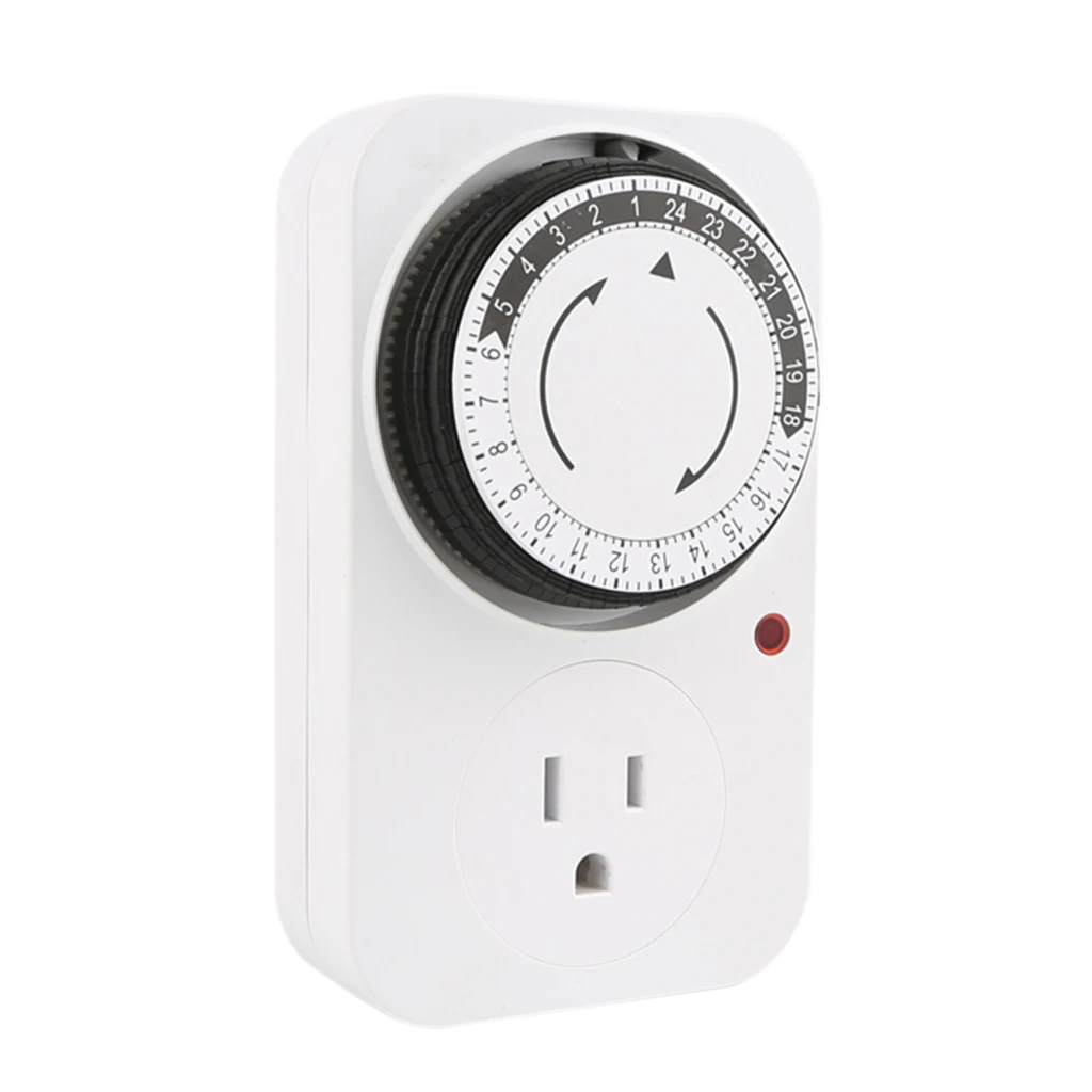 24Hour Mechanical Outlet Timer Home Appliance Interval Clock Wall Plate US Plug Office Hotel Commercial Graded	