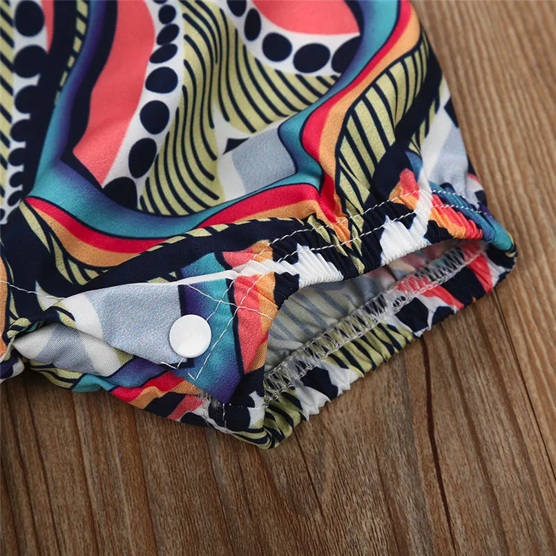 Girls suit summer 2019 new Newborn Kids Baby Boys&Girls Lines Pattern Print Sleeveless Romper Jumpsuit (11)