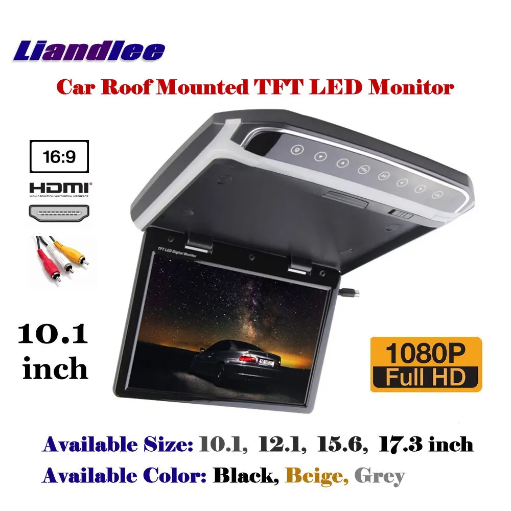 

10.1 inch Car Roof Mounted Monitor / Flip Down Display / Overhead Ceiling TFT LED Screen / 1080P HD Color Digital TV MP5 Player