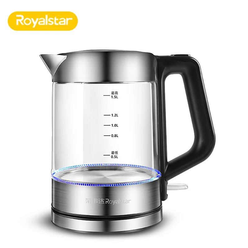 Royalstar 1.5L Стекло Электрический чайник автоматически отключается