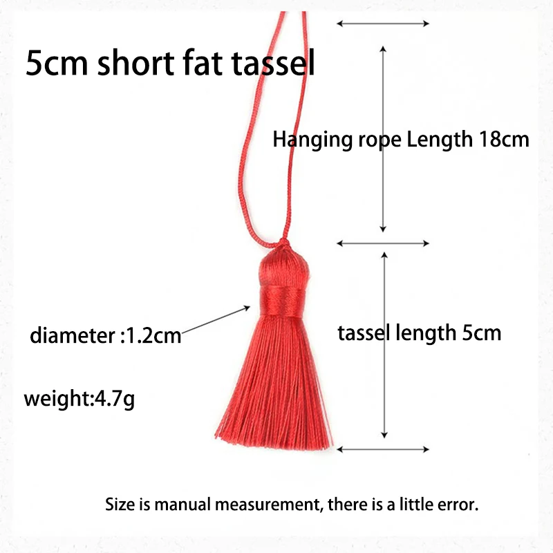 Description Picture 4 of item5pcs/lot 5cm Tassels Hanging Rope Fat Silk Tassels Fringe Sewing Bang Tassel Trim Key Tassels DIY Embellish Curtain Accessories