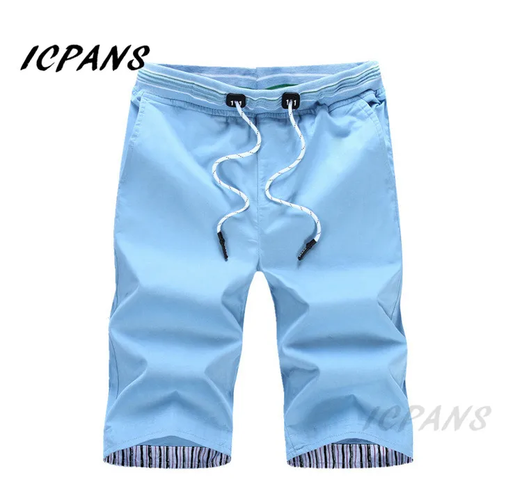 ICPANS новые мужские шорты летние мужские пляжные шорты хлопок повседневные мужские шорты с эластичной талией homme брендовая одежда 4XL