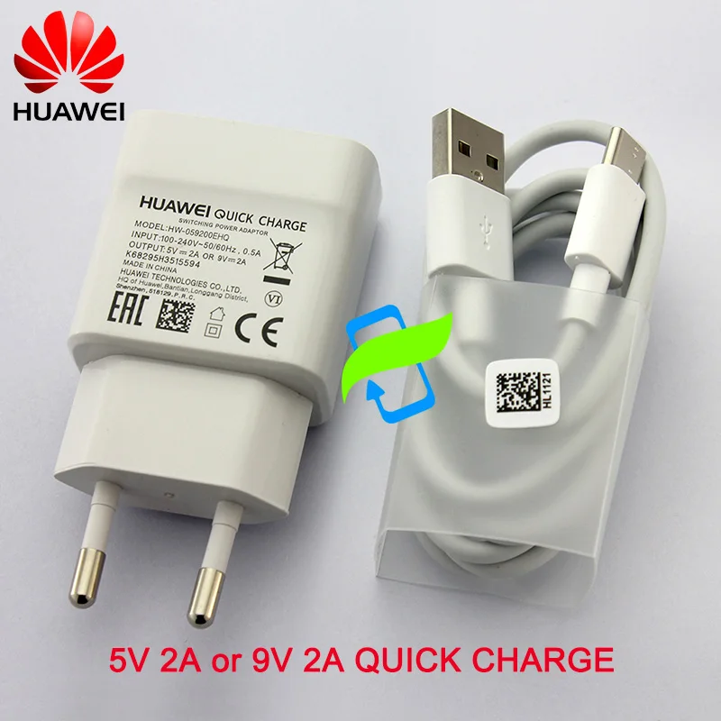 5 шт. оригинальное зарядное устройство Huawei P20 lite 9 В 2 А QC 0 USB кабель для быстрой