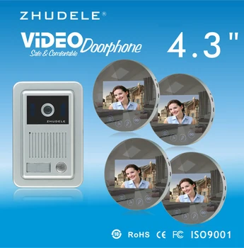 

ZHUDELE Home Security Speakerphone intercom 4.3"LCD monitor Color Video Door Phone doorbell HD CCD Peephole Camera w/t Cover 1V4