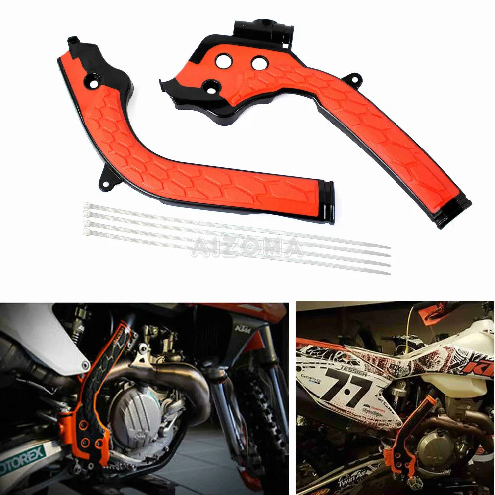 

Orange Dirt Bike Frame Guard Motocross Frameguards For KTM SX SXF EXC EXC-F 125 250 300 350 450 2016-2018 Husqvarna TE TC FE FC