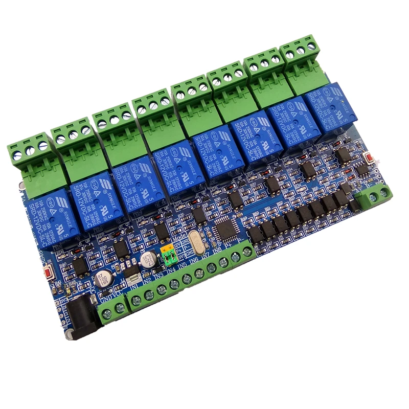 8 полосное релейное выходное напряжение Modbus RTU входов RS485 TTL|Реле| |
