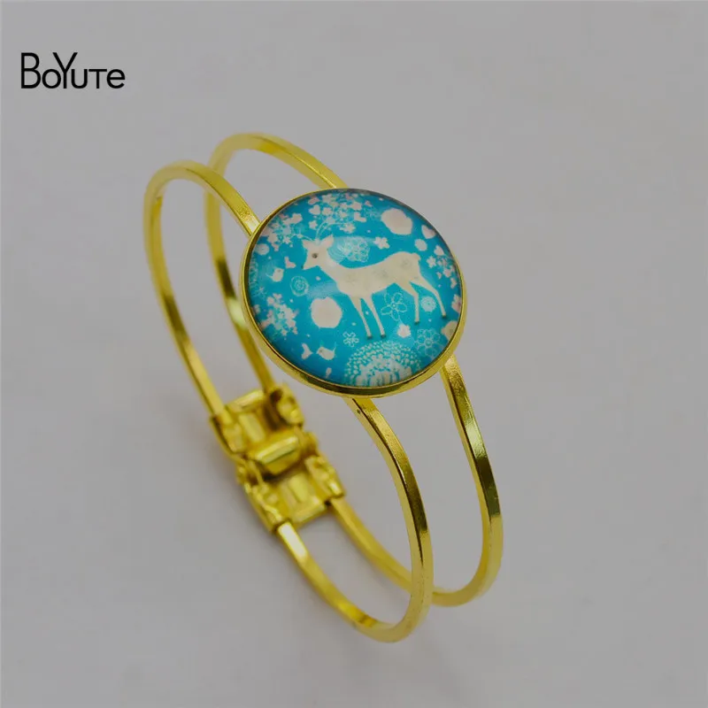 BoYuTe (5 PiecesLot) Round 20MM 25MM 30MM Cabochon Base Blank Bracelet Bangles Tray Bezel Diy Hand Made Jewelry Accessories (13)
