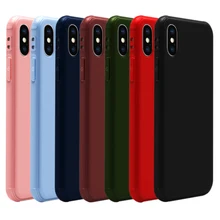 

Hxairt For Iphone X case Macaron Phone Bag Cases TPU Silicone Case for Iphone 6 6s 7 8 Plus Case Cover Candy color