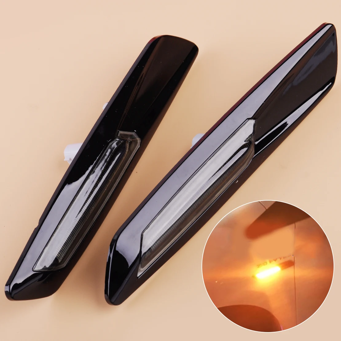

CITALL 2PCS 12V Turn Signal Light Amber LED Side Marker Indicator for BMW 5 Series E60 E61 1 Series E81 E82 E87 E88 3 Series E90