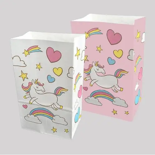 

10pcs Unicorn Paper Birthday Gift Bags Pink Candy Bag For Unicorn Party Baby Shower Birthday Candy Box Birthday Party Supplies