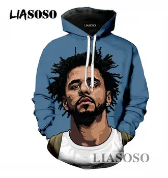 

LIASOSO 3D Print Popular Singer J Cole Pullover Hoodies Harajuku Style Long Sleeves Hooded Casual Sweatshirts Clothing T692